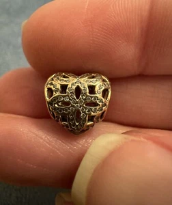 Original Pandora 14kt Gold Liebe und Wertschätzung Durchbrochenes Herz Charm 750837CZ - Bild 1 von 7