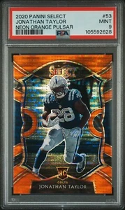 Jonathan Taylor 2020 Panini Select Neon Orange Pulsar RC #53 3/7 PSA 9 *Pop 1* - Picture 1 of 2