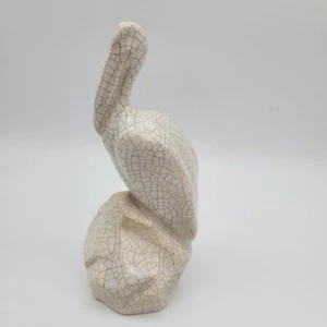 Bird Figurine Crane Crackle Glaze Vintage Figurine Decor MCM Elegant Posh Unique - Picture 1 of 7
