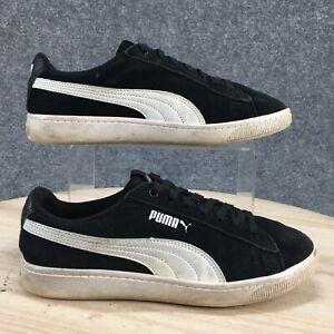 Puma Shoes Womens 7 Vikky V2 Atletic Low Sneakers 369725-01 Black Suede Lace Up