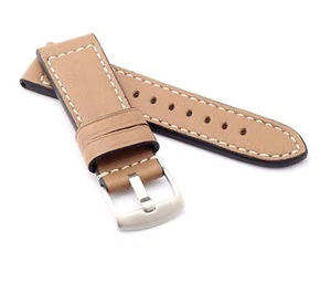 Marino: VINTAGE CALF Saddle Leather Watch Strap - SAND BROWN - Picture 1 of 2