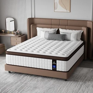 10" 12" Gel Memory Foam Twin Full Queen King Spring Hybrid Mattress in a Box - Picture 1 of 17
