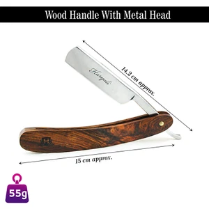 Barber Shave Cut Throat Straight Razor Wooden Heavy Handle Wet Shaving Tool - Picture 1 of 2