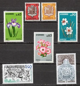 ANDORRA FRANCESA 7 SELLOS NUEVOS Y&T 155** 157** 234**/236** 292** 298** - Imagen 1 de 1