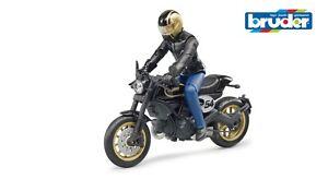 Bruder 63050 Scrambler Ducati Cafe Racer Motorcycle Bike with Driver 1:16 scale