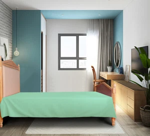 Single Flat Sheet 6 Sizes 23 Colors Soft and Breathable Microfiber Top Sheet - Picture 1 of 33