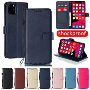 Leather Flip Book Wallet Case Phone Cover For iPhone 16+ 16 Pro 15 Pro Max 14 13 - Picture 1 of 19