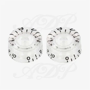 2 Vintage-style Clear Speed Knobs inchSize 24 splines shaft for Gibson LP SG - Picture 1 of 2