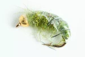 SUJETADOR mosca ninfa mate checo, paquete de 6 - oliva, arco iris y crema - Imagen 1 de 6