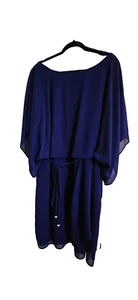 Jessica Howard Womens Royal Blue Chiffon knee length Dress Plus 22W - Picture 1 of 10
