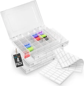 PACK OF 4 Plastic Organizer Boxes Bead Storage Containers with 36 Compartments - Picture 1 of 7