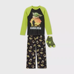 STAR WARS Boys 6/6X MANDALORIAN BABY YODA 3-Pc. Pajama Set NWT - Picture 1 of 2
