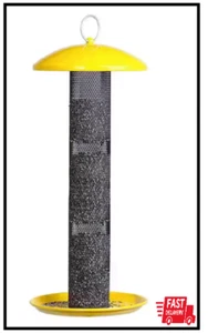 Yellow Straight Sided Finch Tube Hanging Bird Feeder - 1.5 Lb. Capacity - Picture 1 of 3