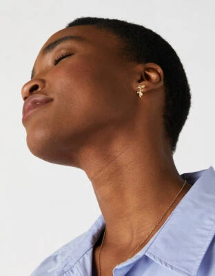 XY Accessorize Sparkle Blatt Reifen Ohrringe Set Gold Kristall Strass Statement - Bild 1 von 3