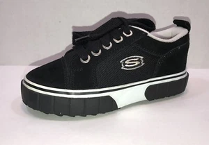 Skechers Black and White Boys Sneakers Size 1 8676F - Picture 1 of 12