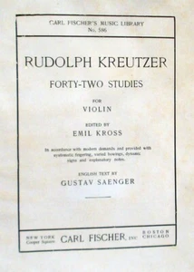 Rudolph Kreutzer 42 Studies for Violin Carl Fischer Vtg Sheet Music Study Book - Picture 1 of 5