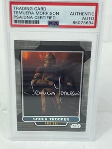 TEMUERA MORRISON 2012 TOPPS Shock Trooper Star Wars en tarjeta firmado losa PSA - Imagen 1 de 2