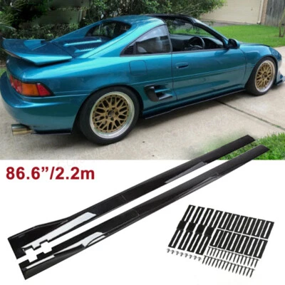 For Toyota MR2 Turbo Gloss 86.6'' Side Skirt Splitter Extension Rocker Panel Lip Foto 1 de 4