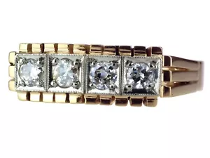 Art Deco 585 Gold 950 Platin 0,24 ct Diamant Damen Ring! - Bild 1 von 7