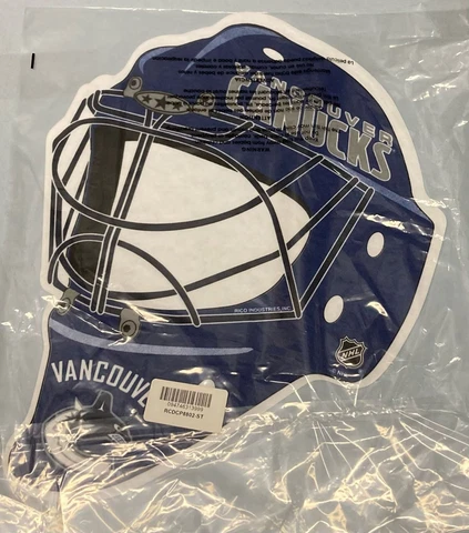 Vancouver Canucks GOALIE HELMET  SHAPE CUT FELT WALL BANNER PENNANT 17.5"X13" Cover