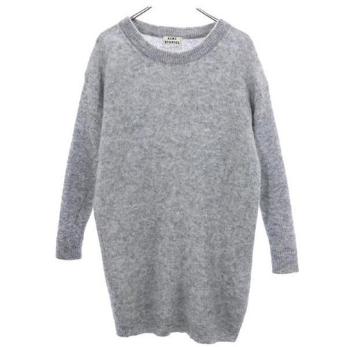 ACNE STUDIOS misto lana maglia manica lunga pezzo unico XXS maglione grigio donna