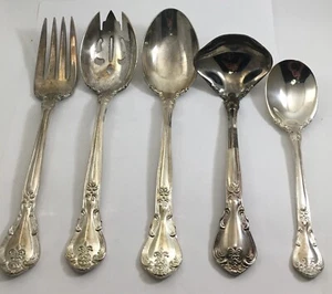 GRAND MASTER by GODINGER Silverplate 5 Piece Serving Set Flatware - Picture 1 of 7