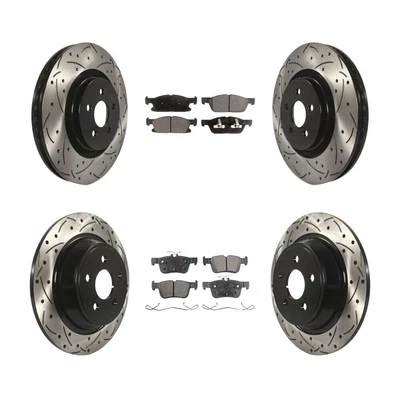 High Performance Brake Rotors Front Rear for Ford Edge 2015-2020 oe06 Slotted - Image 1 of 4