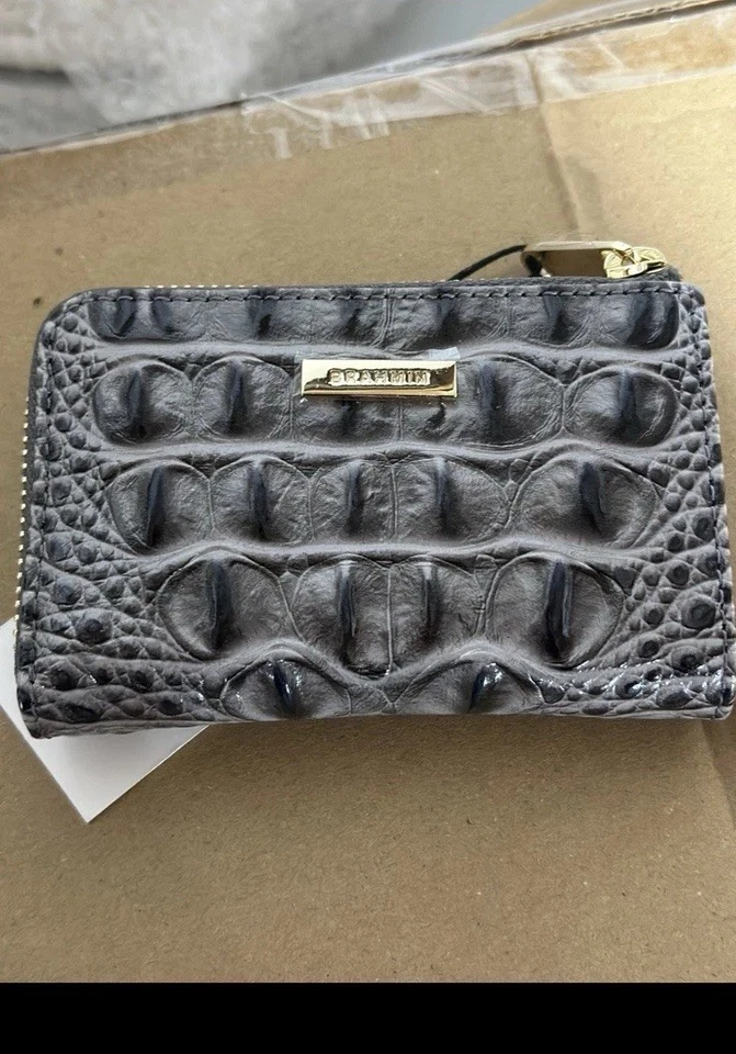 Cartera de cuero Brahmin Anita color carbón Zinnia gris nueva con etiquetas Foto 1 de 4