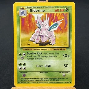 Nidorino - 37/102 - Base Set - Unlimited - Uncommon - Pokemon - WOTC - Played - Picture 1 of 3