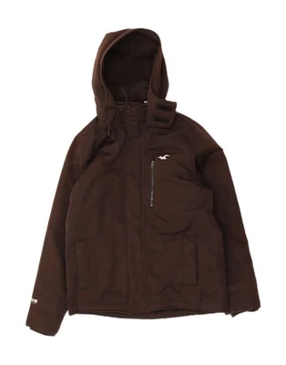HOLLISTER Mens Hooded Windbreaker Jacket UK 38 Medium Brown Polyester DS02 - Image 1 of 3