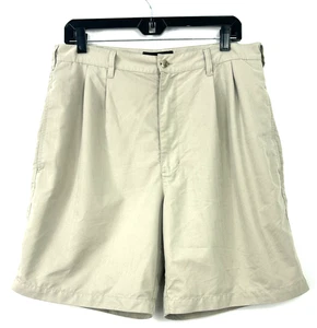 Croft & Barrow Herren khaki hellbraun plissierte Taschen 8 Zoll Golfshorts Größe 34 1075R3 - Bild 1 von 8