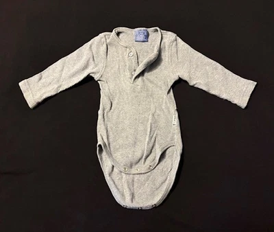 Childrens Place long sleeve gray waffle knit one piece, size 6-9 months - Image 1 of 3