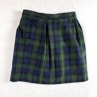 Saia Land's End xadrez uniforme escolar cintura ajustável 14 meninas azul marinho/verde - Imagem 1 de 4