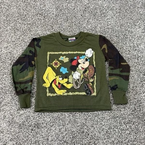Vintage Disney Mickey Mouse And Pluto Safari Long sleeve Panama Top Size 4T - Picture 1 of 5