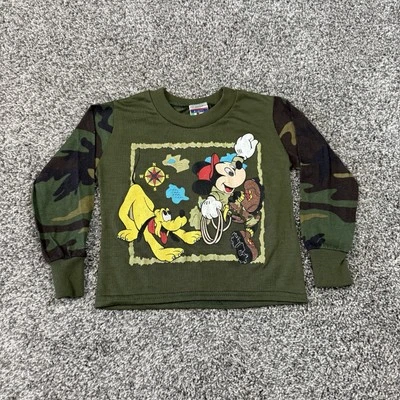 Top Panamá Manga Larga Safari De Colección Disney Mickey Mouse Y Plutón Talla 4T Foto 1 de 4