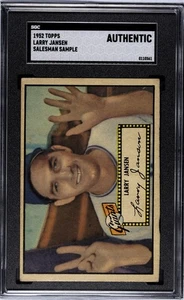 1952 Topps Baseball Larry Jansen Salesman Sample SGC Authentic - Picture 1 of 2