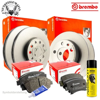BREMBO Bremsscheiben Bremsbelag Bremsensatz + Reiniger vorne hinten passend für - Bild 1 von 4