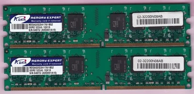 2GB 2x1GB PC2-4200 DDR2-533 ADATA ADQKD1A16 Ram Memory Kit M2OAD2G3I4176I1B52 - Image 1 of 2