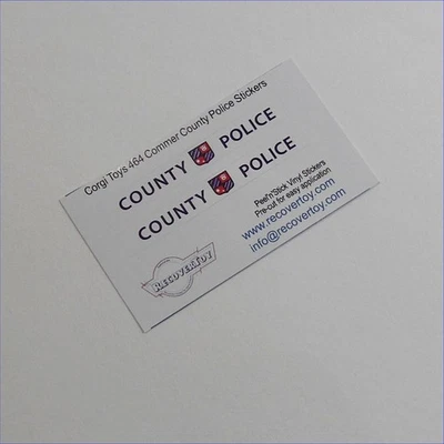 Corgi Toys  464 Commer County Police Van Stickers - Image 1 of 3