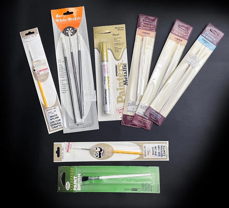 Lote de pinceles de pintura NOS lote sellado pintor americano sin usar y más. Foto 1 de 1