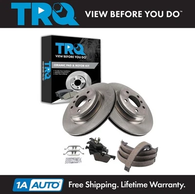 Kit de pastillas de freno y rotor de cerámica trasera TRQ para BMW 428i Gran Coupé 2015-2016 Foto 1 de 4