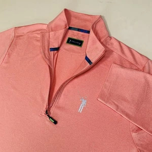 William Murray Performance Pullover 1/4 Zip Shirt Mens Large Pink Golf Stretch - Picture 1 of 10