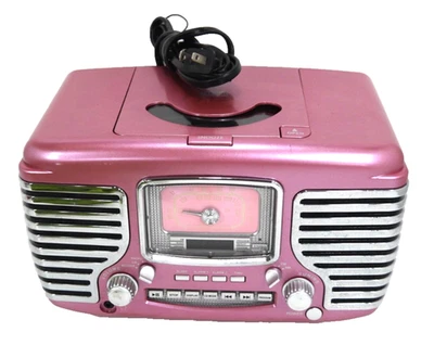 CROSLEY CR612 Rosa, Púrpura CD Radio Reloj Despertador 11 x 6.5 x 7" CD NO FUNCIONA Foto 1 de 4