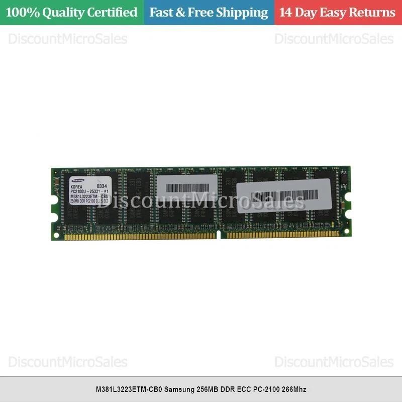 M381L3223ETM-CB0 Samsung 256MB DDR ECC PC-2100 266Mhz - Image 1 of 1