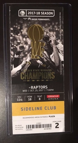 2017-18 Golden State Warriors Official NBA Mint Season Ticket Stub - pick game! Cover