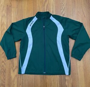 Asics Youth Caldera Windbreaker Warm Up Jacket Green size Large
