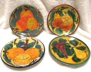 Vintage~piatti stile Talavera~modello frutta~4 qty.~A. Nieves - Foto 1 di 13