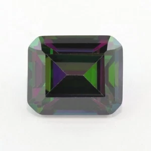 MYSTIC RAINBOW QUARTZ 12 x 10 MM EMERALD CUT CLOSEOUT F-4283 - Picture 1 of 2
