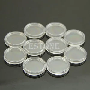 10pcs 21mm Clear Round Cases Coin Storage Capsules Holder Round Plastic HOT - Picture 1 of 5