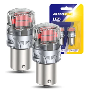 Pair 7506 1156 P21W Red BA15S LED Stop Brake Tail Light Bulbs For Mercedes-Benz - Picture 1 of 12